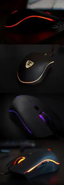 Motospeed V40 4000 Точек на дюйм 6 кнопок дыхание светодиодный Оптическая Проводная Мышь