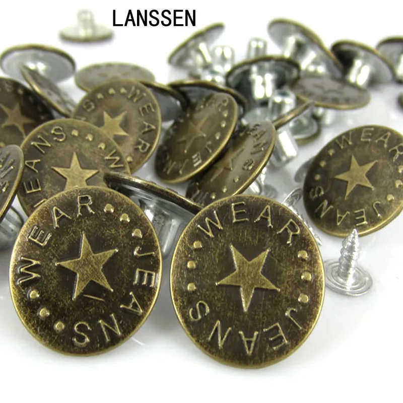 50 наборов под бронзу принт в виде звезд металлическая джинсовая кнопка