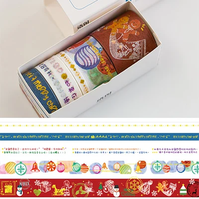 05 5 шт./кор. Золотой рождественскую ночь лента для декорации Washi "сделай сам" Скрапбукинг планировщик изоляционная лента клейкая лента kawaii Канцелярские - Цвет: 05
