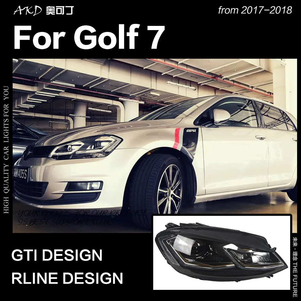AKD автомобильный Стайлинг для VW Golf 7 MK7 светодиодный налобный фонарь Golf7.5 R LINE Design DRL Hid Dynamic Signal Head Lamp Bi Xenon Beam аксессуары