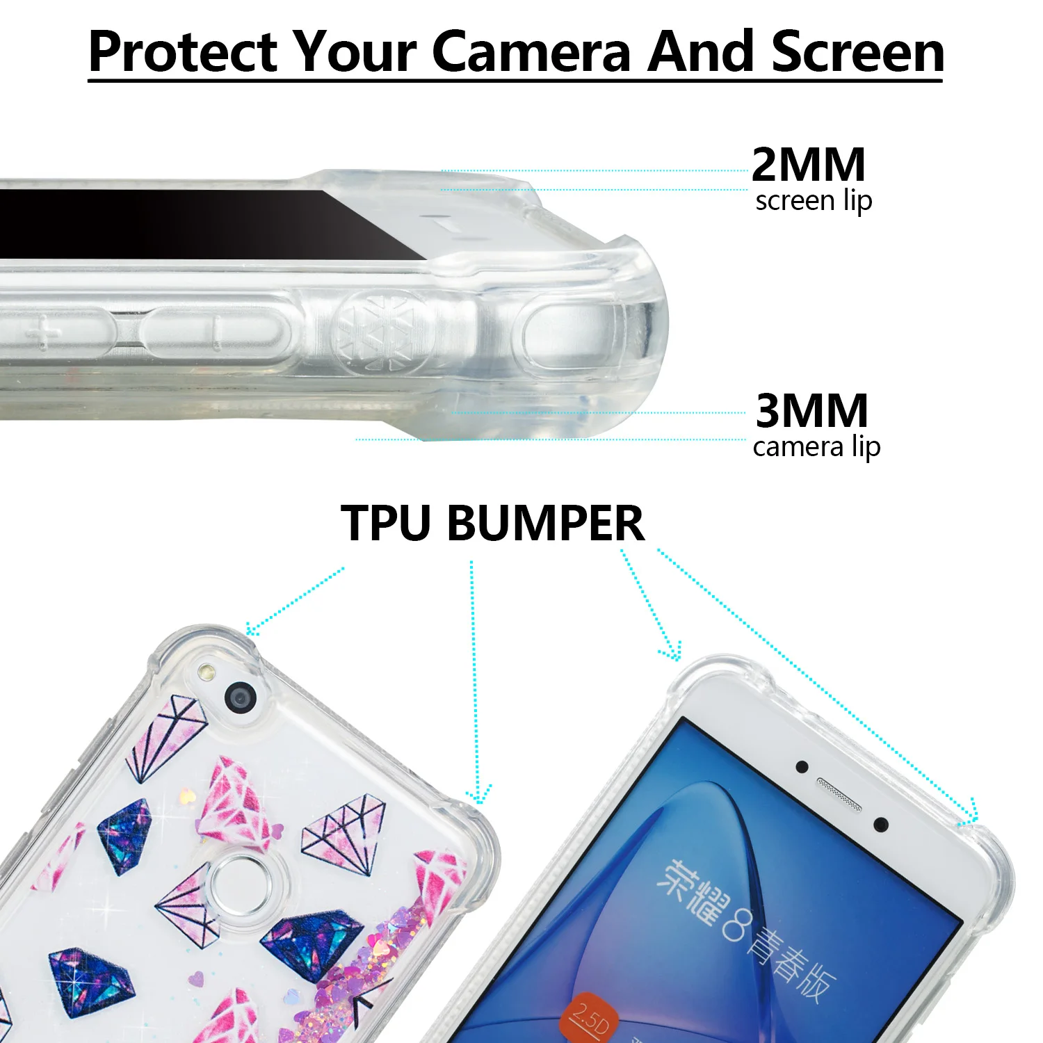 2017 Huawei P8 Lite динамический мигание чехол для pra lx3 случае lx1 p9lite Coque la1 крышка|case for|p8
