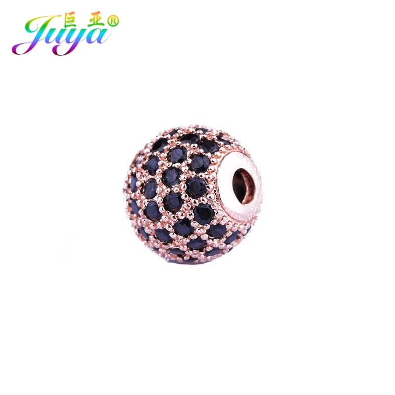 Rose Gold 10mm Juya DIY Бисер для изготовления ювелирных изделий, очаровательный бисер, голова Пантеры, корона, аксессуары, бусины для женщин и мужчин, браслет из натуральных камней, изготовление - Цвет: Rose Gold 10mm