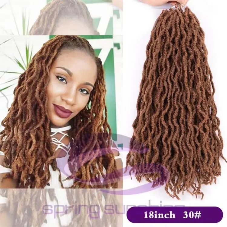 Элегантный MUSES Goddess Nu Locs, мягкие вязанные крючком волосы, косички, 12, 18 дюймов, faux Locs CURLY, синтетические волосы, предварительно петля, вязанные крючком косички