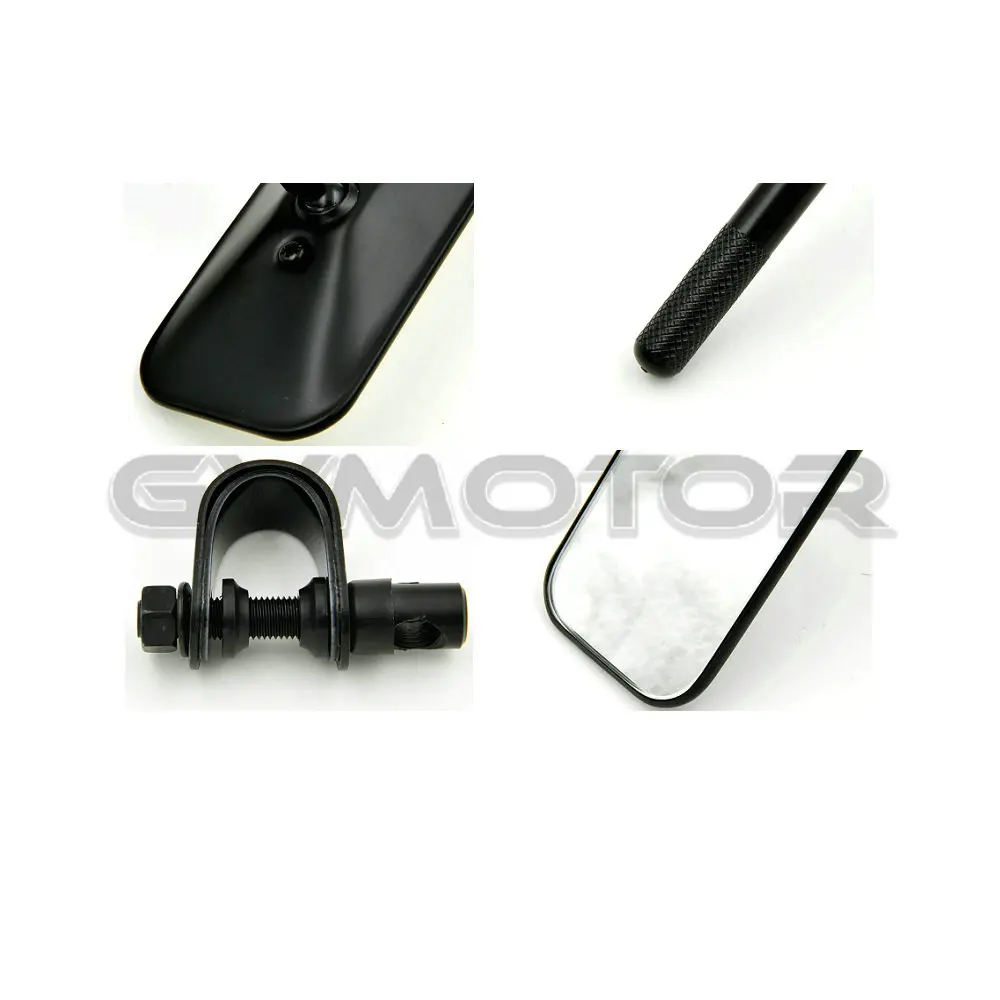 Черное винтажное зеркало заднего вида для кафе и гонщика с зажимом мопеда