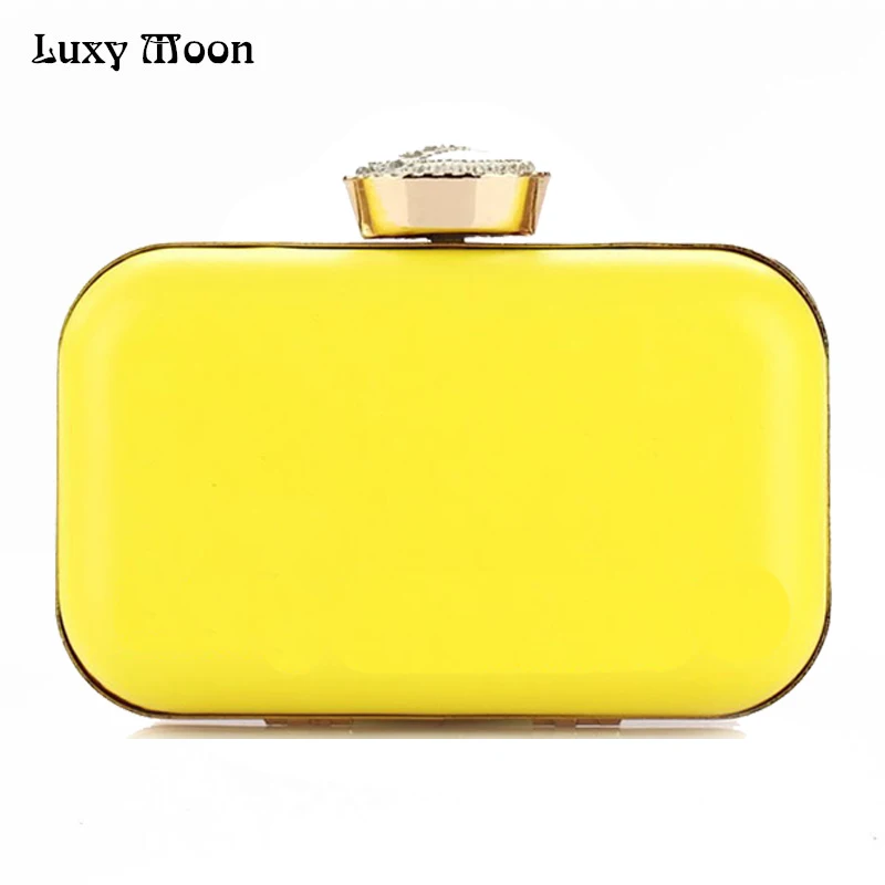 

Luxy Moon Evening Bags New Women Candy Color Clutch Hot Wedding Clutches Crystal Clasp Bridal Sweet Purse Chains Handbags YW19