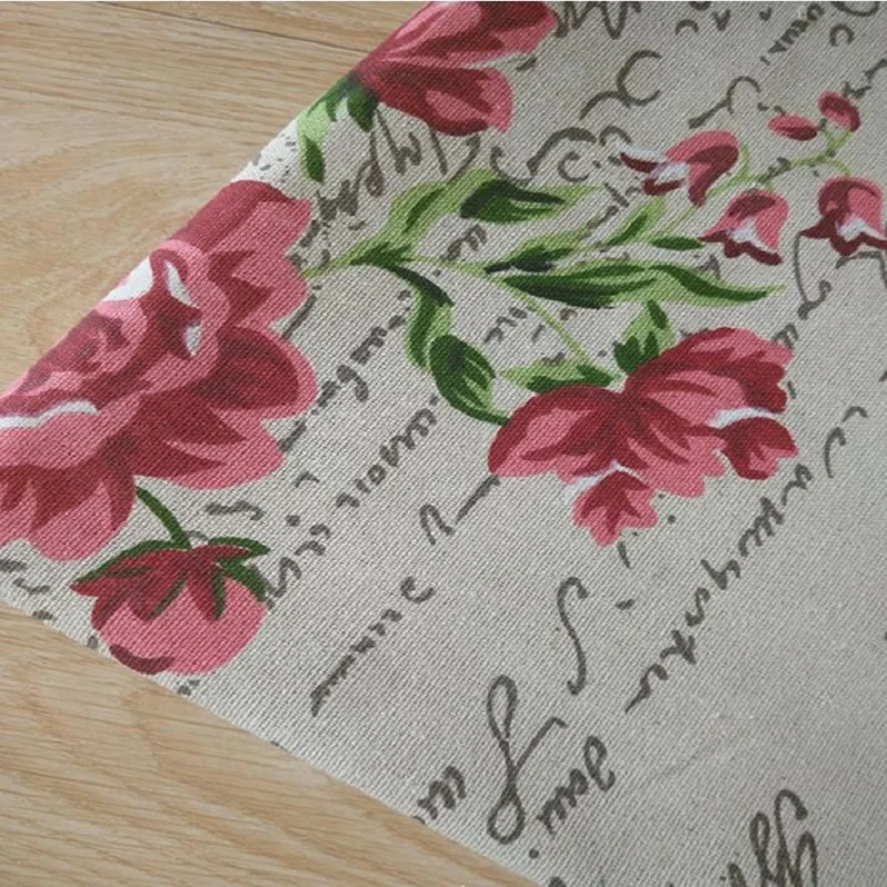 Домашний декор Цветочная печать хлопчатобумажная льняная ткань для