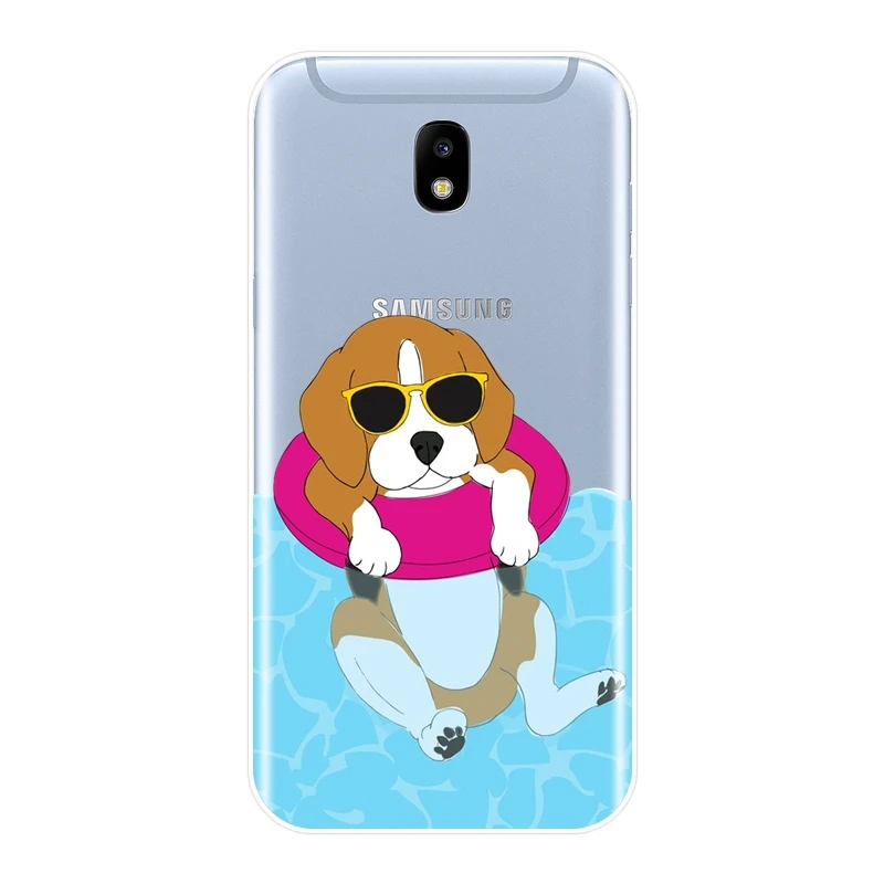 Чехол для Samsung Galaxy J3 J5 J7 2015 2016 2017 J4 J6 J8 Plus 2018 J2 Prime силиконовый с изображением собаки