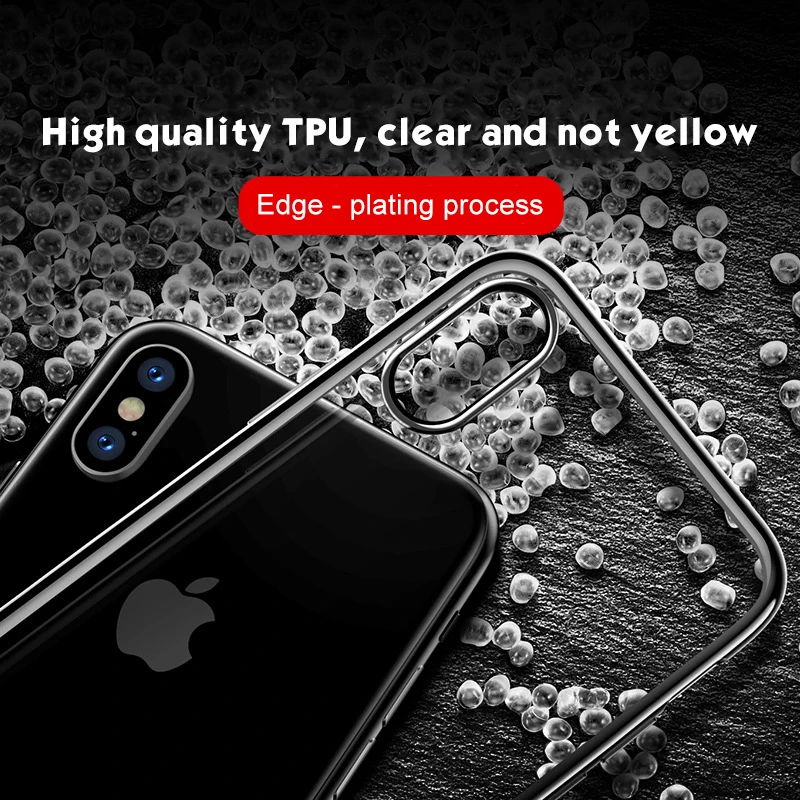 Ультратонкий чехол из ТПУ с покрытием для iPhone XS Max XR X 7 8 6S Plus прозрачный мягкий силиконовый защитный чехол на заднюю панель Fundas