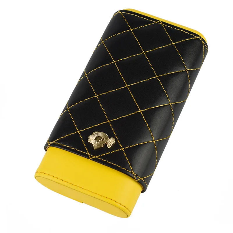 COHIBA сигары Humidor квадратная решетка Модный чехол для 3 трубки Путешествия