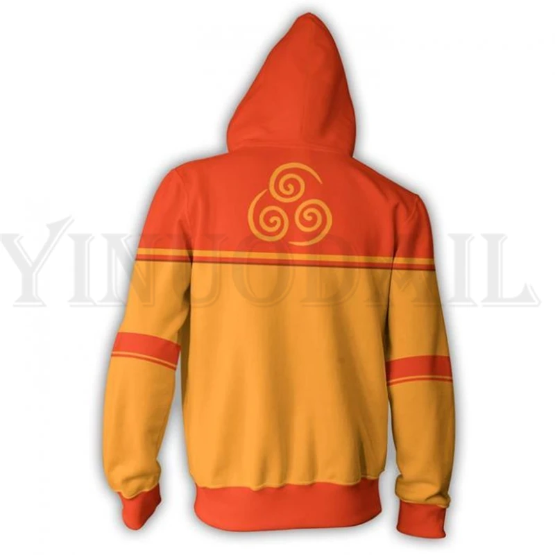 Аниме толстовки для мужчин и женщин толстовки на молнии Аватар Airbender 3d принт с капюшоном куртка для мальчиков Harajuku уличная Косплей