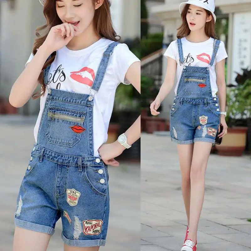 Женские джинсовые шорты в стиле Харадзюку повседневные свободные из денима с