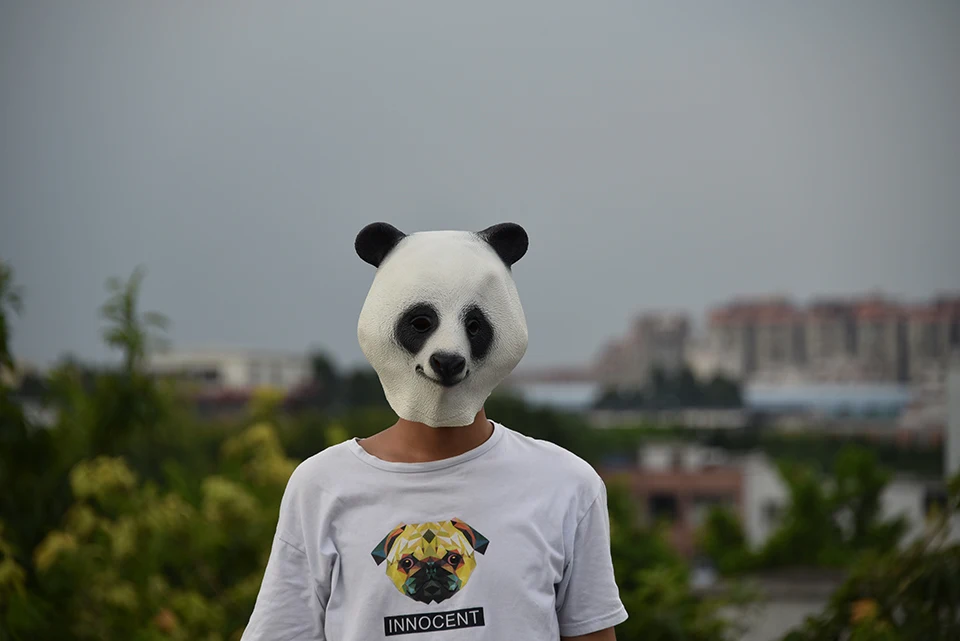 Хэллоуин панда Латексная Маска Новинка Костюм для вечеринки маскарадные маски