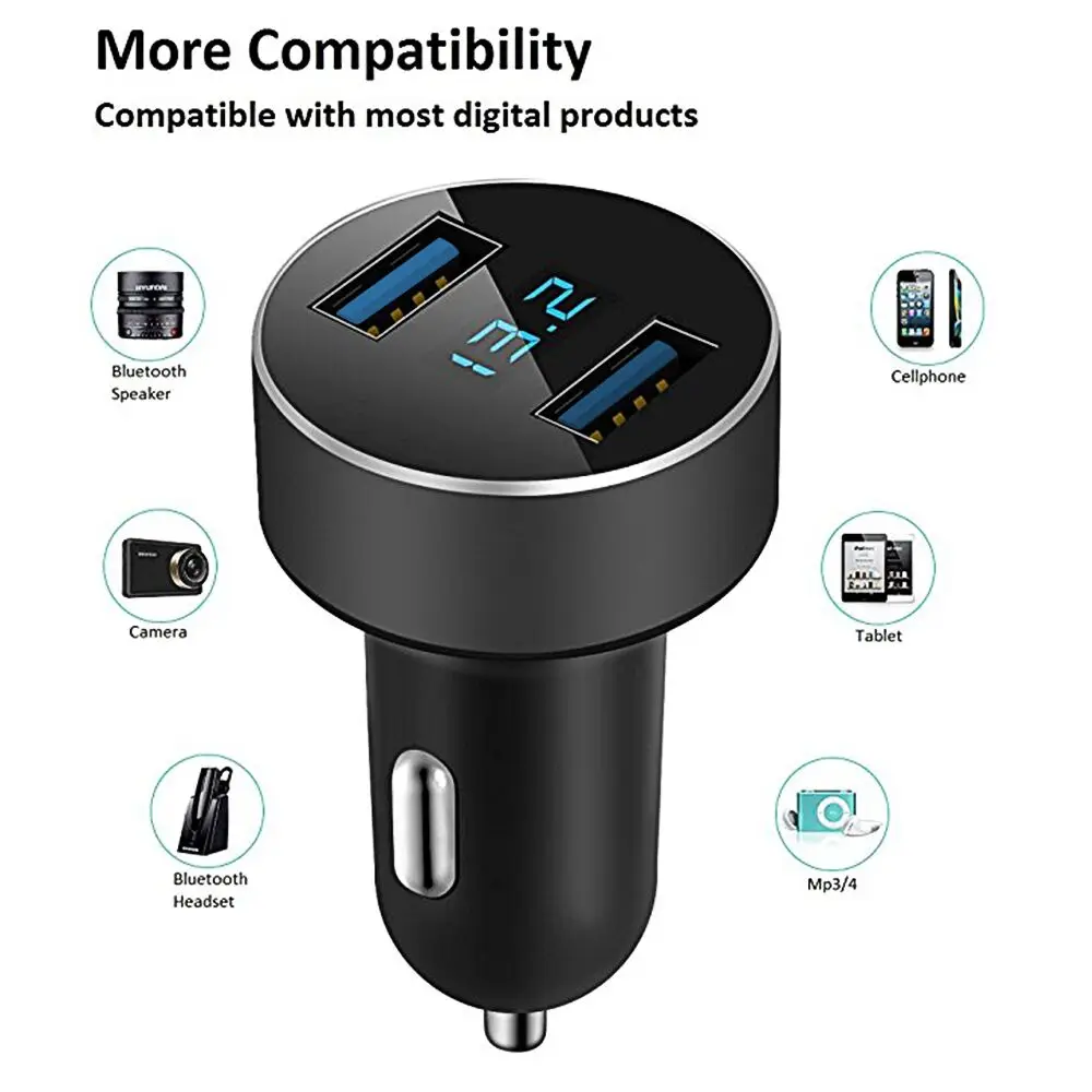 1 шт. Универсальный 3.1A Dual Usb автомобиль переходник для зарядного устройства