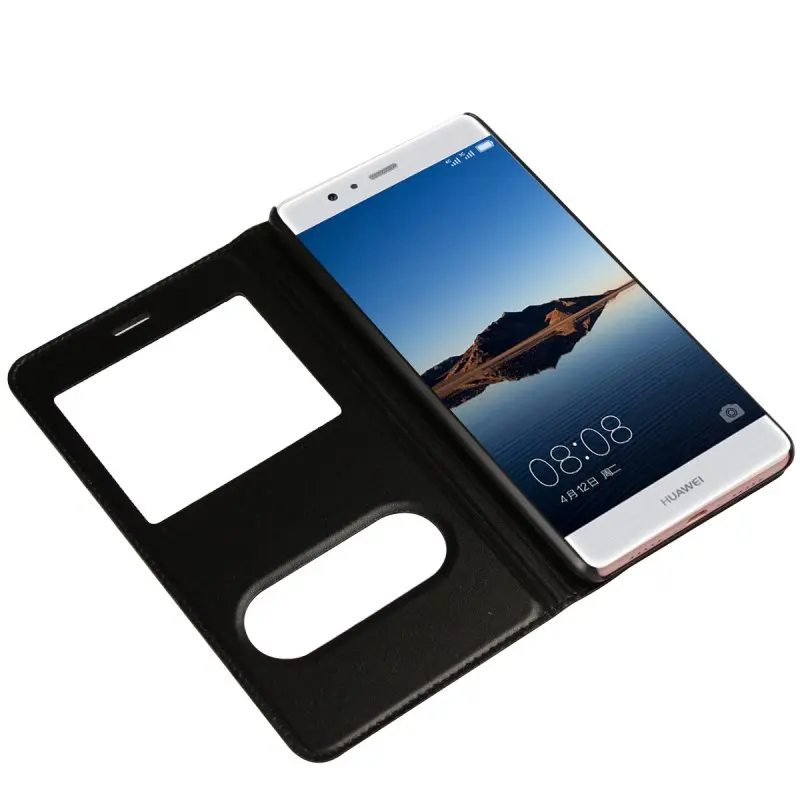 Чехол с окошком P9Lite для Huawei P9 Lite 2016 2017 кожаный чехол откидной крышкой мобильный