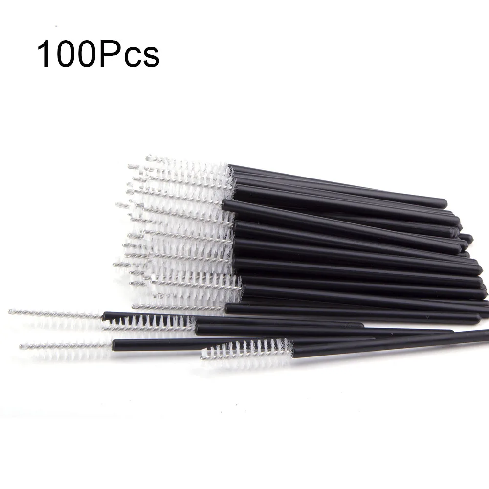 50/100Pcs Disposable Eyebrow Brush Mascara Wands Applicator Spoolers Eye Lashes Brushes Eyelash Extension Makeup Accessories - Цвет: 100pcs white