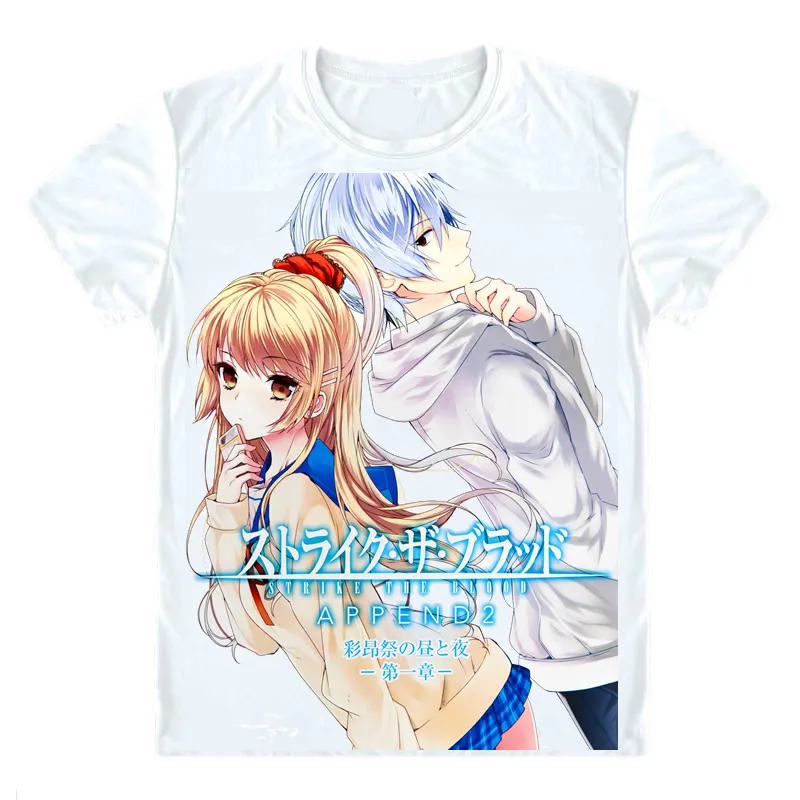 Strike the Blood T-Shirts Multi-style Short Sleeve Shirts Sutoraiku za Buraddo SutoBura Kojou Akatsuki Himeragi Cosplay Shirt | Мужская