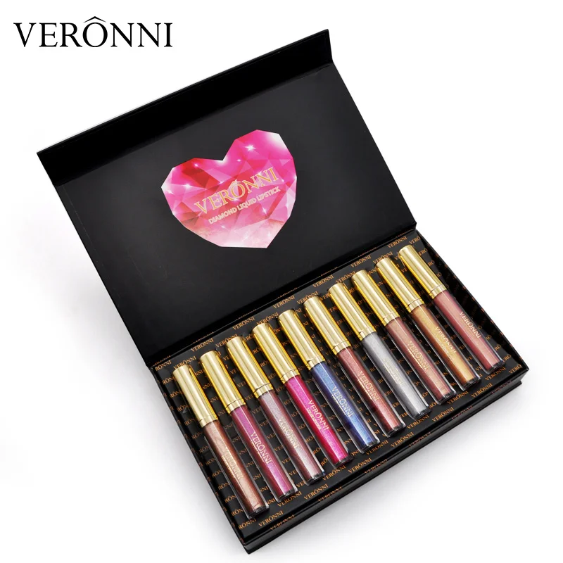 10 Pcs Lip Gloss Set 10 шт./компл. жидкая помада Красный Водонепроницаемый матовый блеск для губ не чашка набор подарок сладкий Макияж для губ - Цвет: 10 Pcs Lip Gloss Set