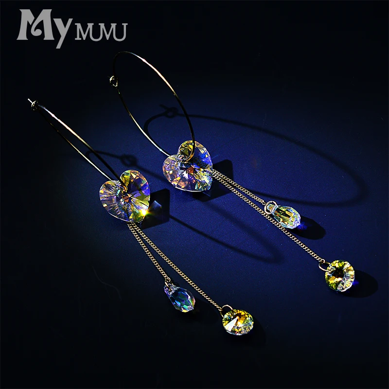 2019 fashion Love heart earrings Trendy Earrings Circle Loop for Women | Украшения и аксессуары