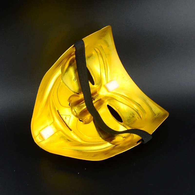 5 шт./лот Золотая анонимная Маска Гая Фокса костюм V для Вендетта маска|gold metal|gold