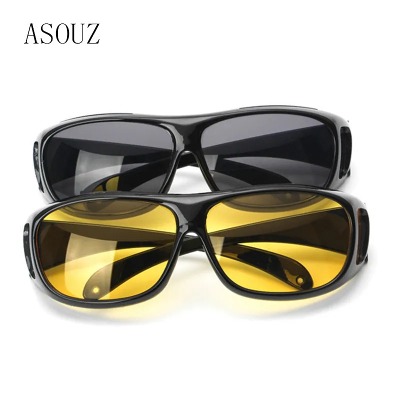 ASOUZ новые модные мужские солнцезащитные очки UV400 Светоотражающие желтые ночного