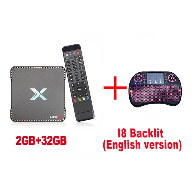 2G 32G I8-EN-Backlit Запись видео Android tv Box A95X MAX X2 4 Гб 64 Гб Amlogic S905X2 2,4G& 5G Wifi BT 4,2 1000M 4K HD Smart tv Box телеприставка - Цвет: 2G 32G I8-EN-Backlit
