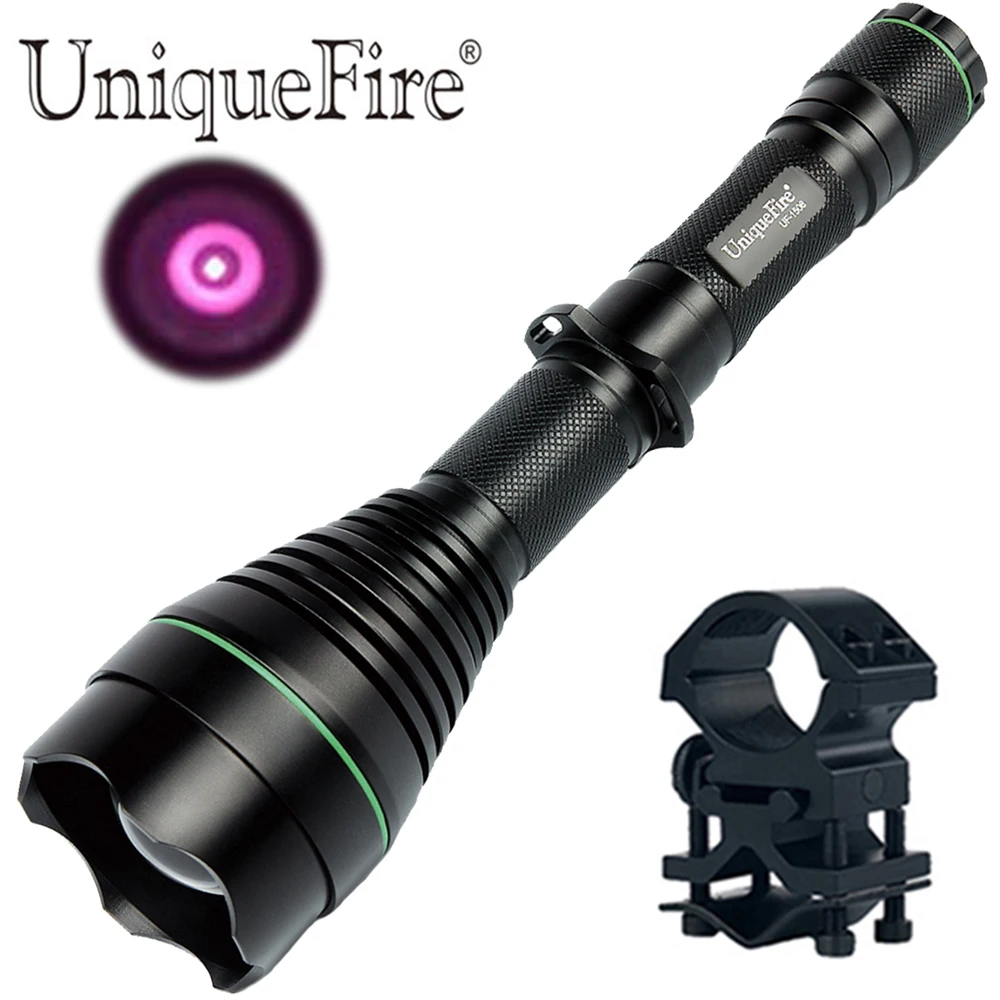UniqueFire 1508 IR 940nm Led Flashlight 50mm Convex Lens Infrared Light Zoomable Torch 3 Mode Scope Mount For Night Hunting