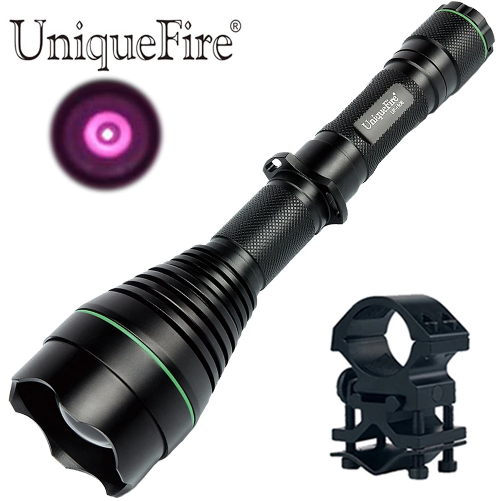 

UniqueFire 1508 IR 940nm Led Flashlight 50mm Convex Lens Infrared Light Zoomable Torch 3 Mode Scope Mount For Night Hunting