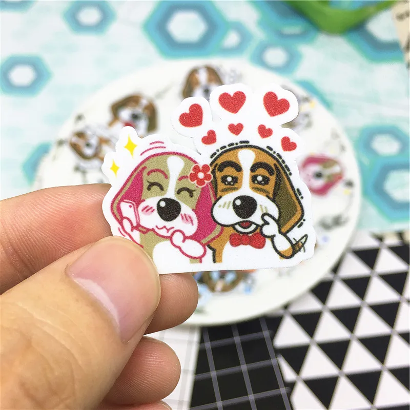 38 PCS Couple pug cute Paper Stickers Crafts And Scrapbooking stickers book kids toys Decorative sticker DIY Stationery | Игрушки и