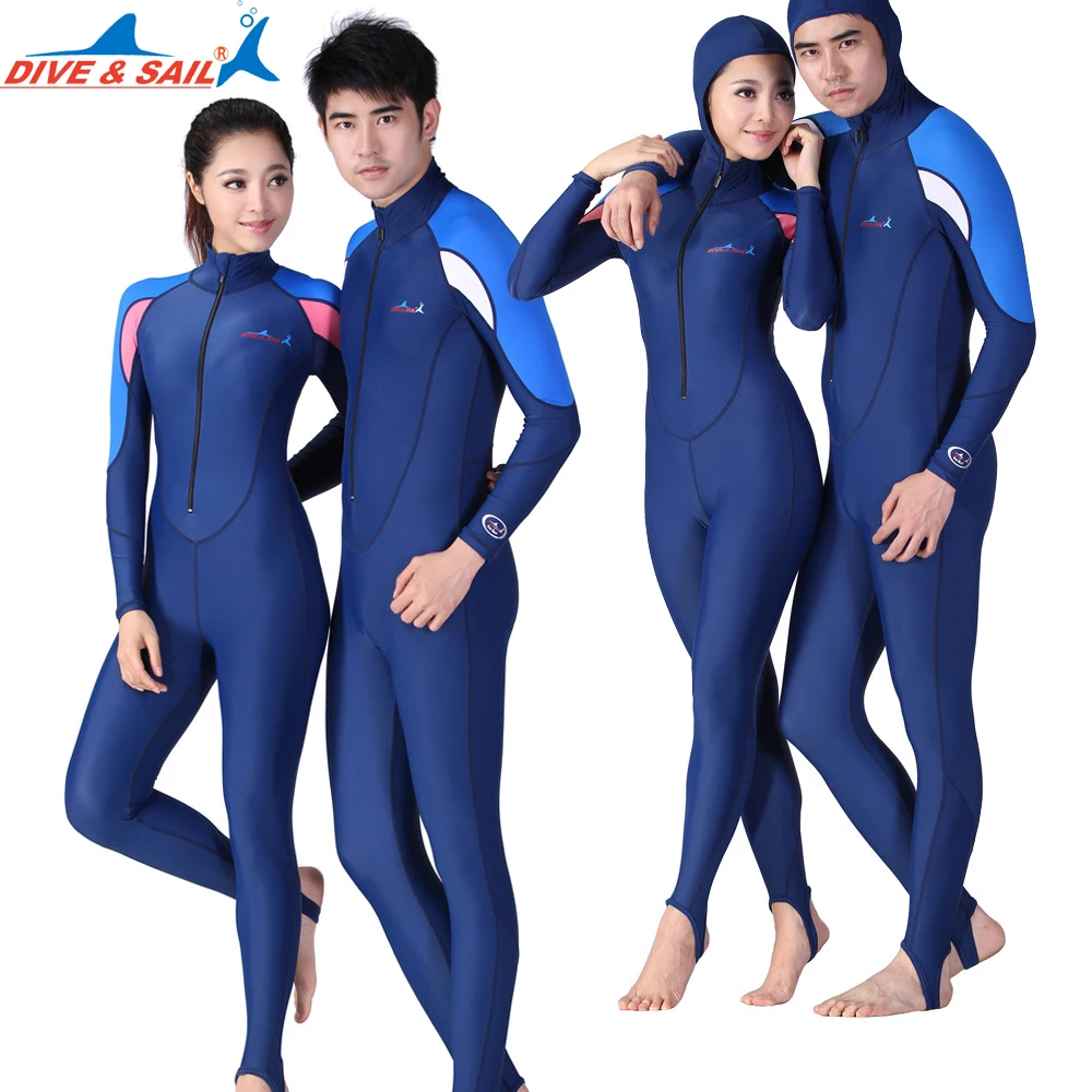 DIVE&ampSAIL skin dive jumpsuit Lycra one-piece wetsuit Anti jellyfish anti-skidding wet suit for swimming diving rashguard upf50 |