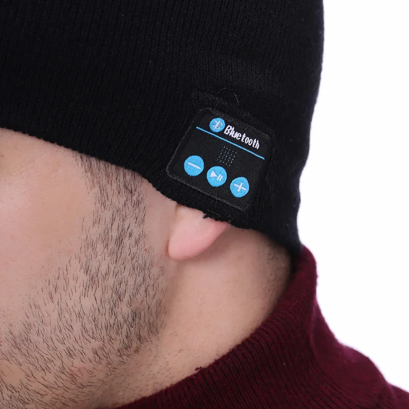 Хит продаж беспроводные Bluetooth Смарт наушники вязаная шапка с музыкой бархатная