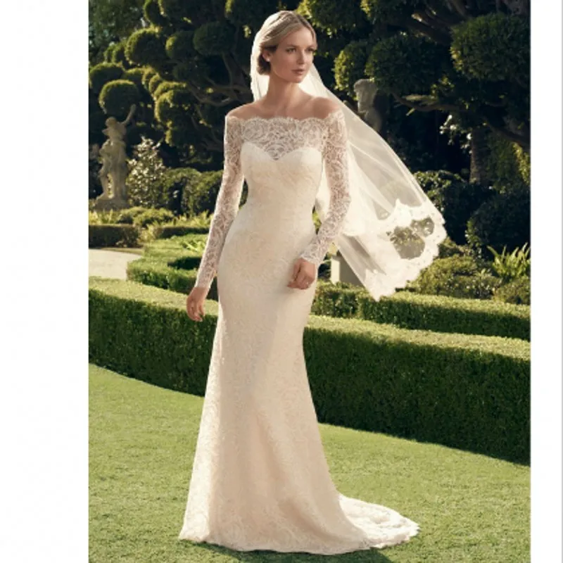 2017 Новая Мода Касабланка Свадебное Платье С Длинными Рукавами русалка Суд поезд