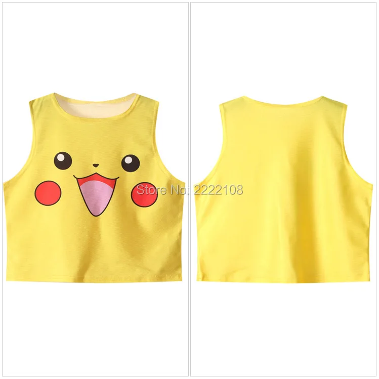 Костюм для косплея Pokemon Pikachu милый короткий жилет женщин с героями мультфильмов