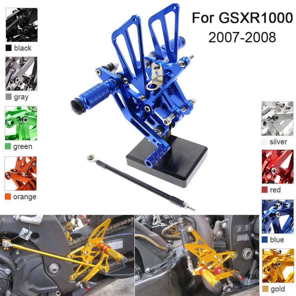 CNC Алюминиевые Регулируемые задние ножки для Suzuki GSXR1000 GSXR 1000 K7 K8 2007 2008|Подставки