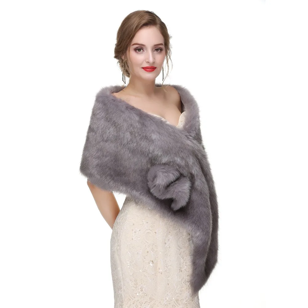 Forevergracedress элегантные мягкие осенне-зимние свадебные обертывания из искусственного меха, куртки-болеро Свадебные пальто шали шарфы PJ448