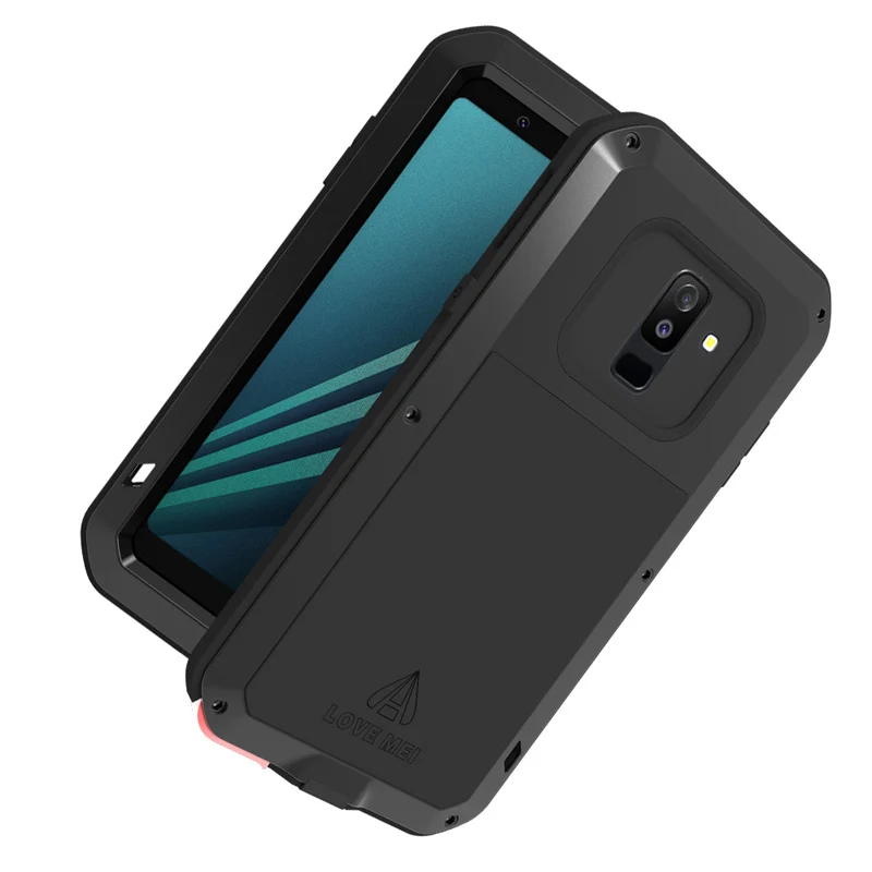 LOVE MEI Powerful Cases for Samsung Galaxy A6 2018 Cover A6+ Plus Shockproof Case TPU Hard Metal Toughened Glass | Мобильные