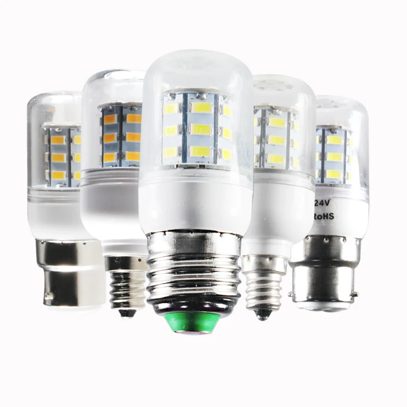 20 шт./лот E14 светодио дный лампочки E27 B22 GU10 G9 E12 SMD5730 110 V 220 кукурузы лампы 27 s 360
