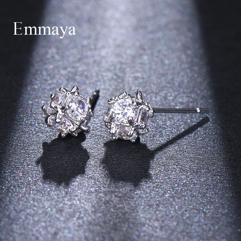 Серьги Emmaya небольшие Асимметричные женские простые ювелирные украшения с белыми