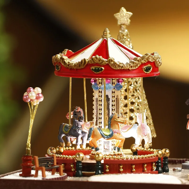 Музыкальная шкатулка сделай сам украшение карусель деревянный ящик для девочек