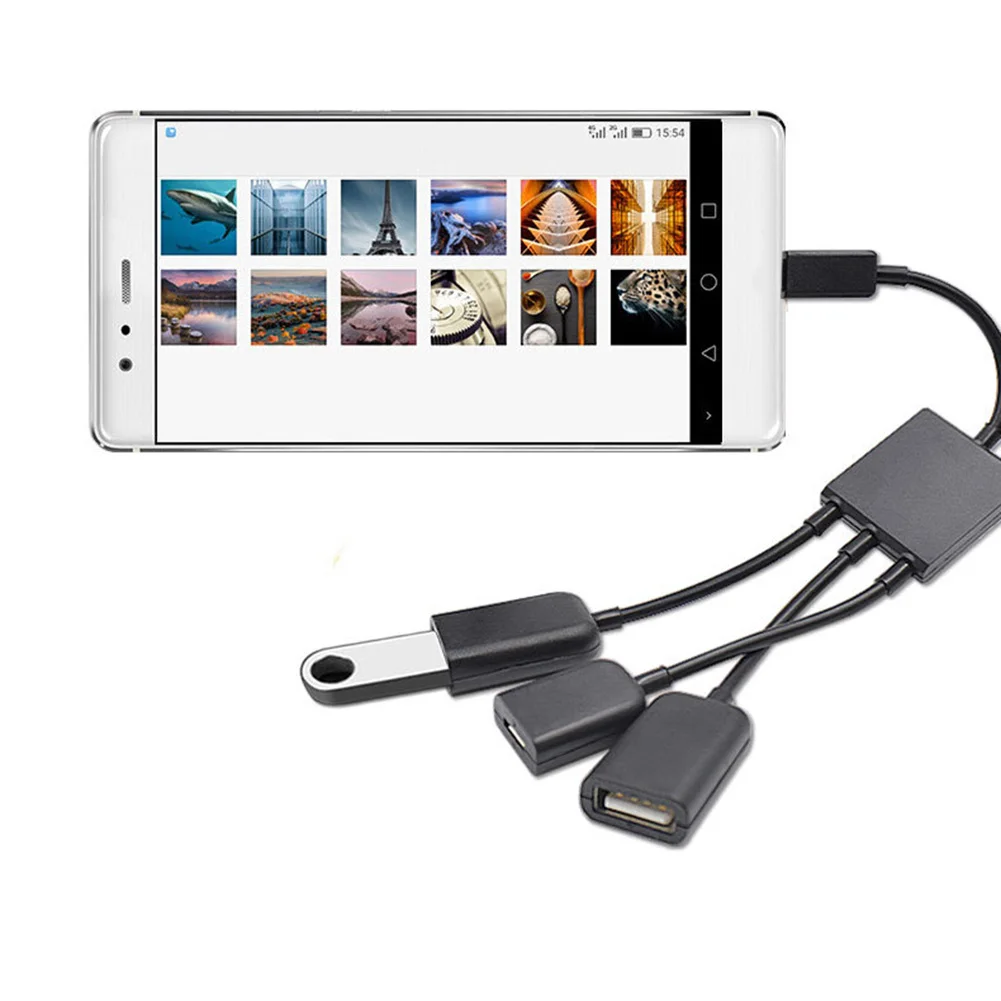 Новинка Лидер продаж 3 в 1 микро USB зарядка OTG концентратор кабель адаптер