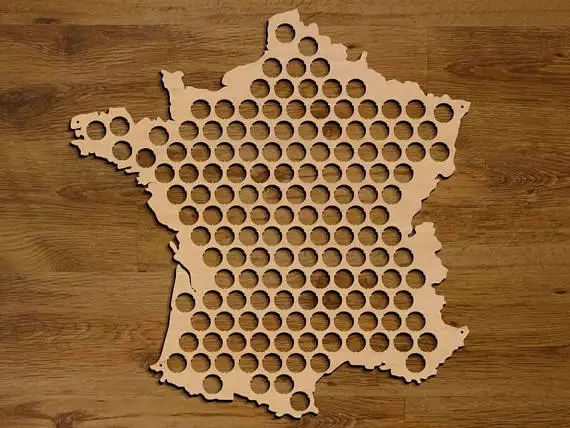 Beer Cap Map France Bottle Holder Display Boyfriend Gift for Him Groomsmen gift Father's Day Christmas | Дом и сад