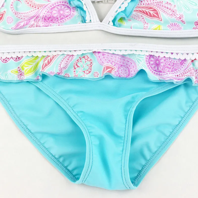 Новинка 2019 летний детский раздельный купальник бикини для девочек пляжные