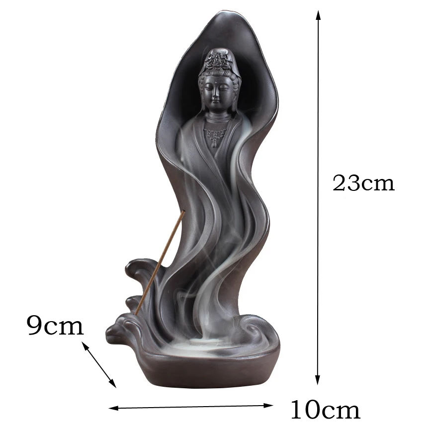 Керамическая горелка для благовоний Guanyin с фиолетовым песком простой буддийский
