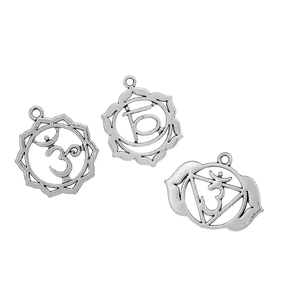 DoreenBeads Подвески чакры смешанный серебряный цвет полые 3 7 см x (1 4/8 &quotx1 2/8&quot) -3 2 6 2/8