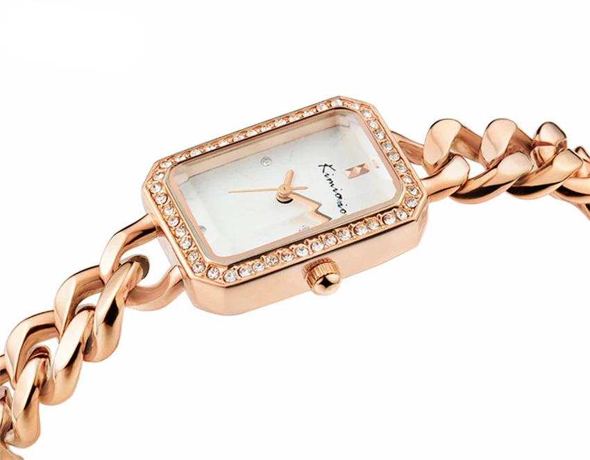 Элитный Бренд KIMIO модные женские туфли часы ремешок цепочка дамские браслет