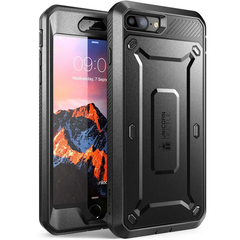 Black Чехол для iPhone 8 Plus SUP чехол UB Pro Series прочная кобура Защитная крышка со встроенной защитной пленкой - Цвет: Black
