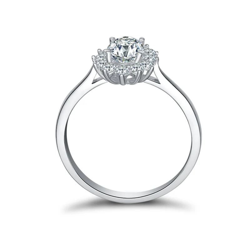 ANZIW Новый роскошный цветочный Овальный Halo стиль простой хвостовик SONA обручальное
