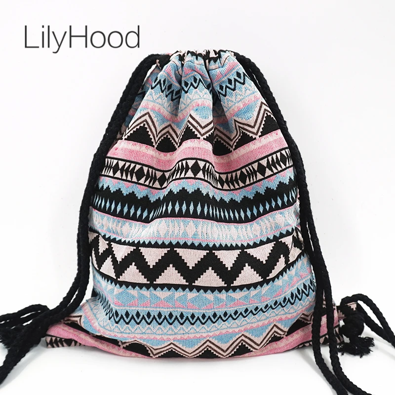 LilyHood Милый Летний рюкзак для подростков пастельный розовый синий бохо цыганский
