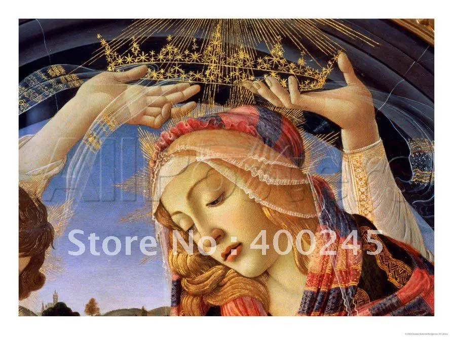 Портаит картина маслом Мадонна из великолепных деталей лица и короны