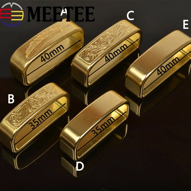 Meetee 35-40 мм Чистый медный пояс петля твердая латунь Мужская кожа O D кольцо пряжка для ремня Сделай Сам кожевенное ремесло фурнитура металлические аксессуары