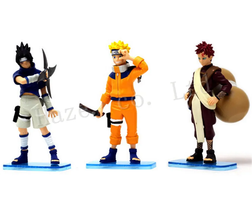 Наруто кукла украшения 3 штуки Саске Гаара ПВХ фигурка|pvc figure|naruto dollsnaruto sasuke |